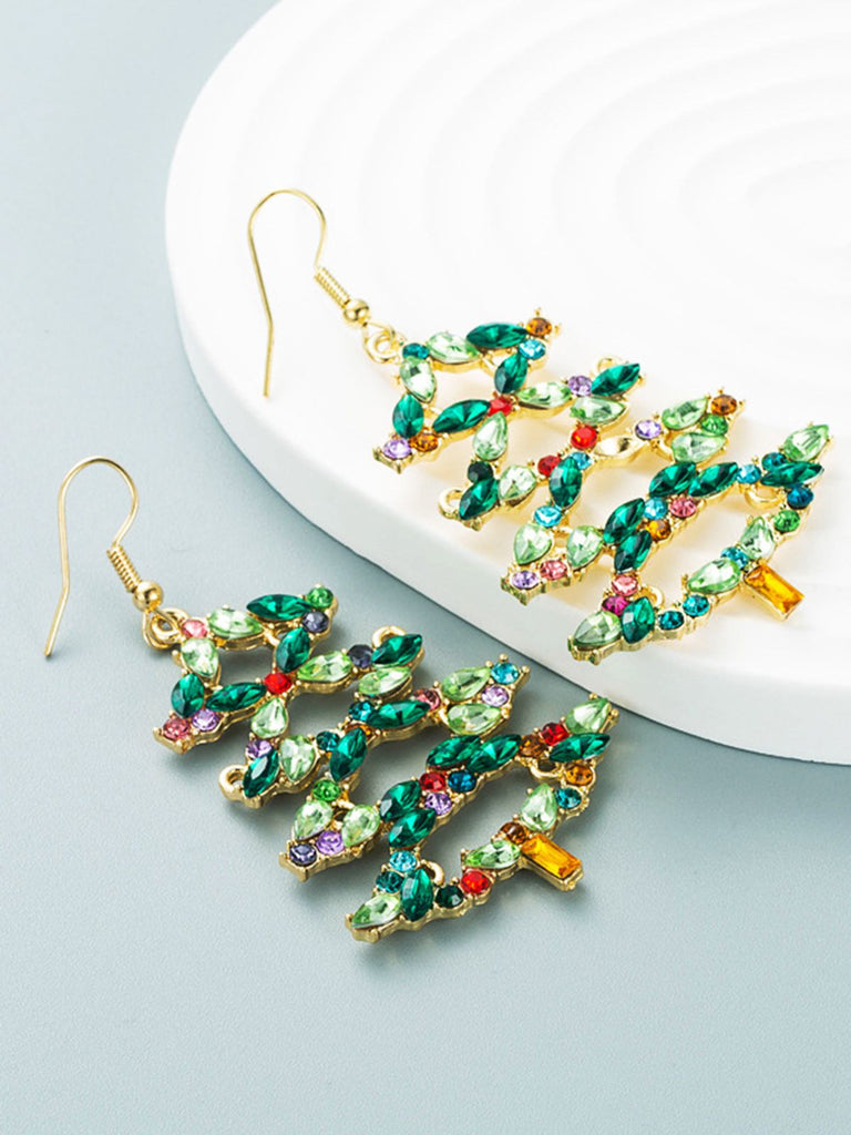 Retro Christmas Tree Alloy Earrings
