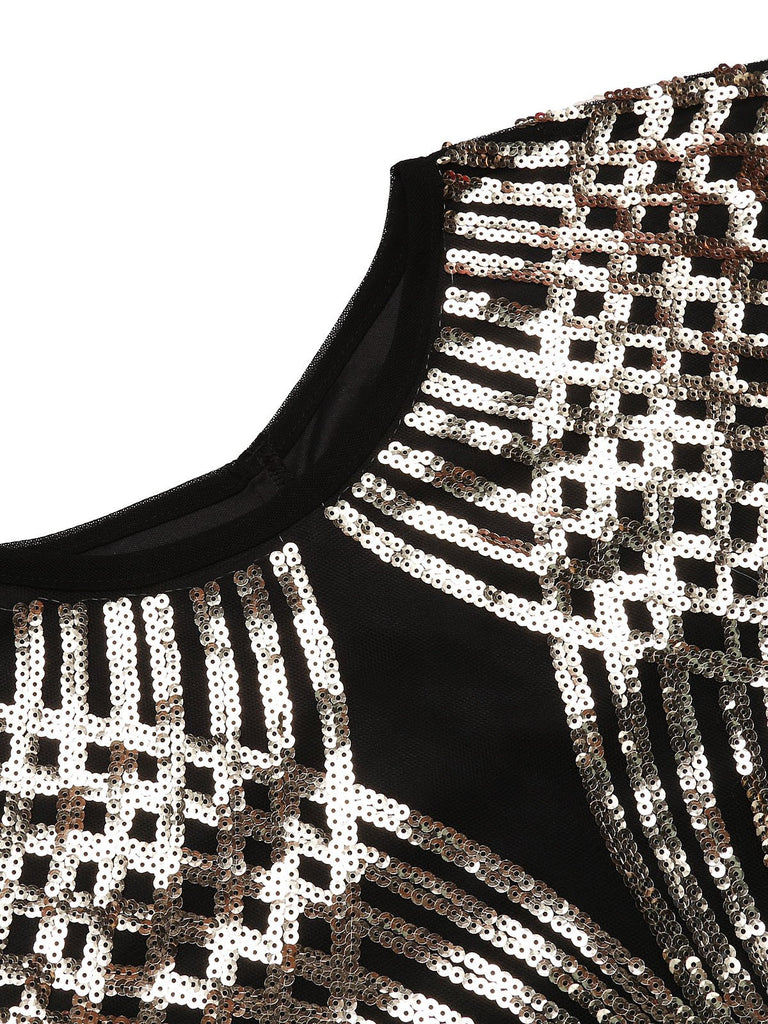 Gold 1920s Sequin Maxi Dress