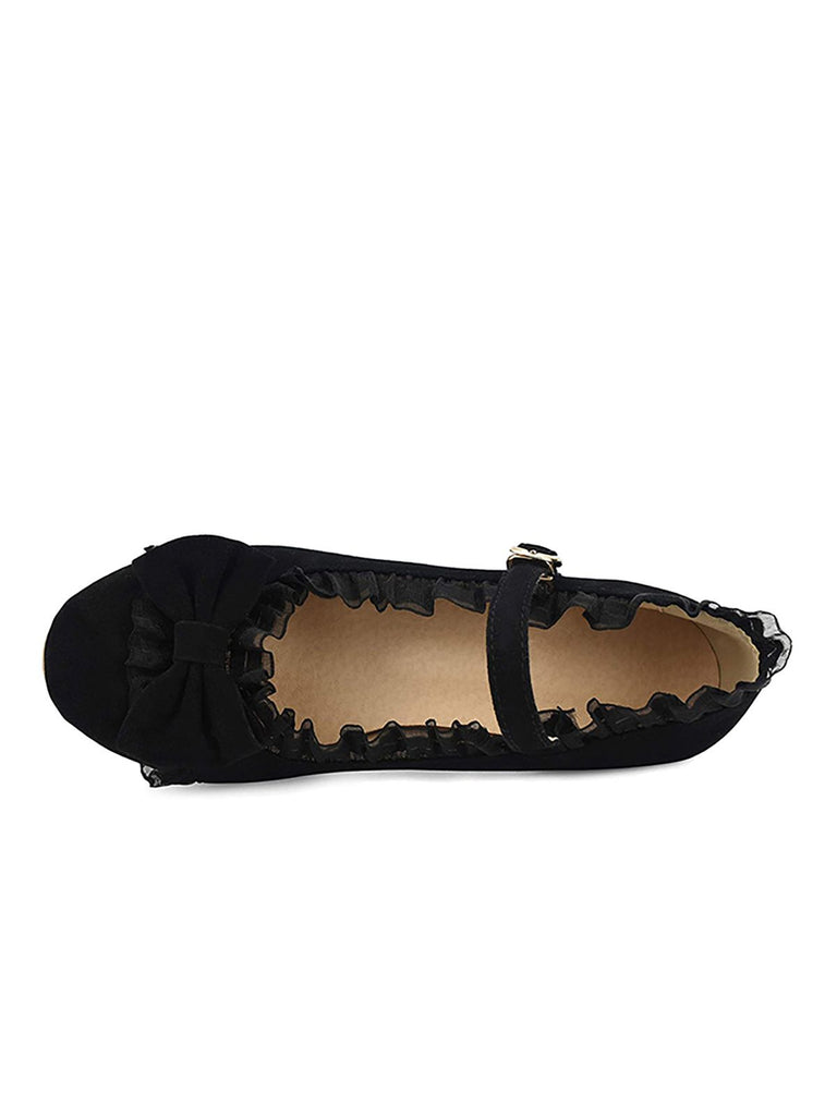 Retro Bowknot Lace High Heels Shoes