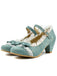 Retro Bowknot Lace High Heels Shoes