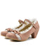 Retro Bowknot Lace High Heels Shoes