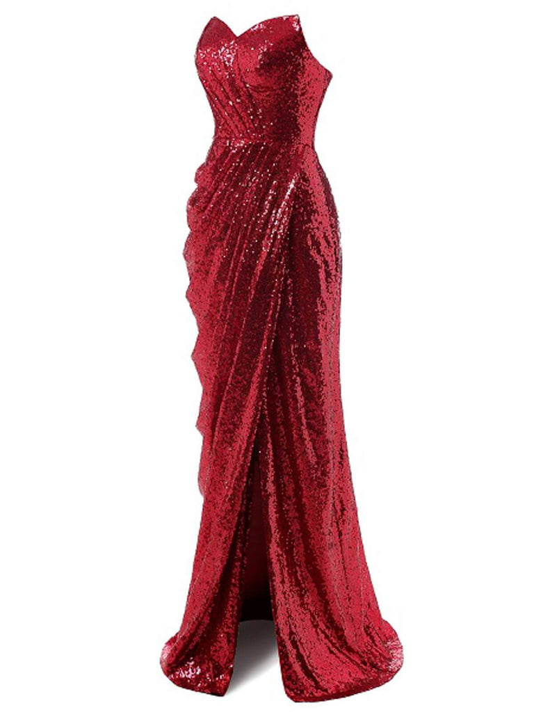 Strapless Sequin Bridesmaid Dress