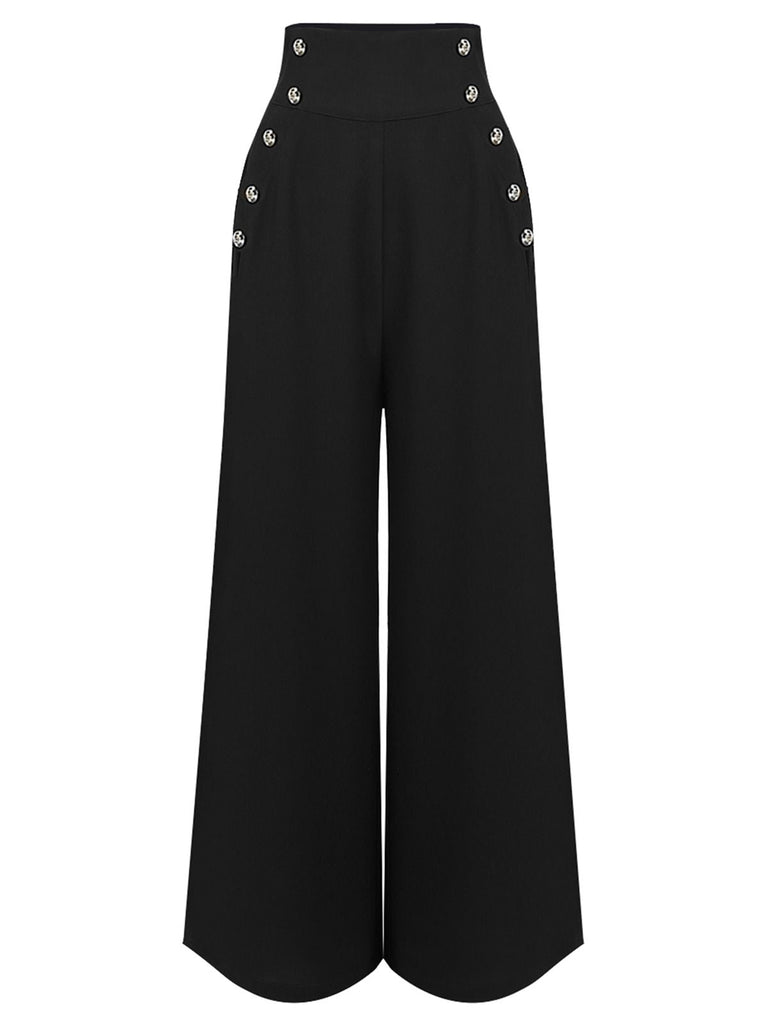 1930s Solid Blouse & Suspender Pants