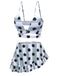 Multi 1940s Striped Polka Dots Strap Swimsuit