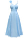 1930s Solid 3D Floral Hollow Out Slip Dress
