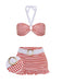 Retro Red Plaid Halter Bikini Set