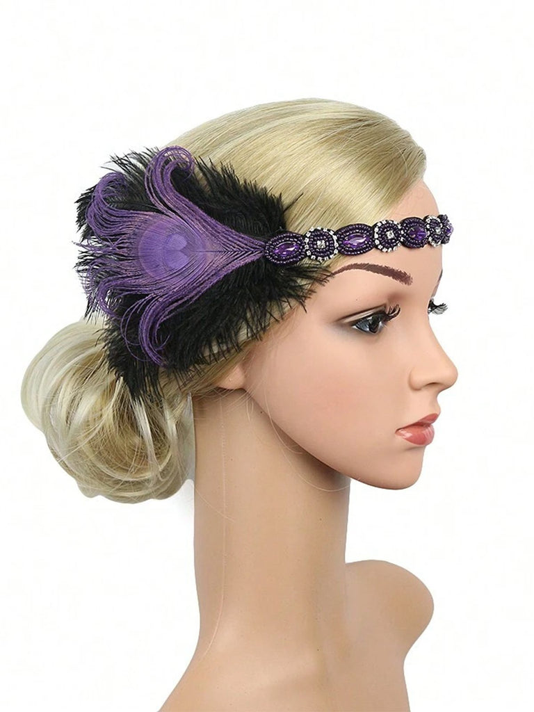 1920s Vintage Feather Flapper Headband