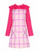 2PCS 1960s Plaids Pocket Wednesday Addams Style Top & Dress