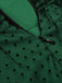 Green 1950s Christmas Halter Polka Dots Mesh Dress