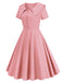 1950s Solid Lapel Swing Dress