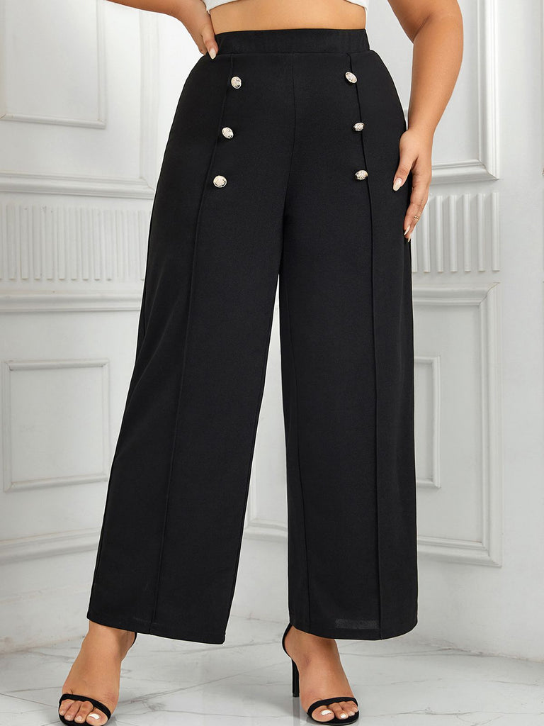 [Plus Size] 1930s High Waisted Double Breasted Suit Pants