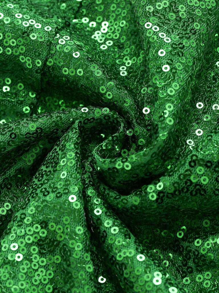 Green and White Faux Fur Christmas Dress 7