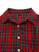 Red Green Plaid Long Sleeve Maxi Dress 5