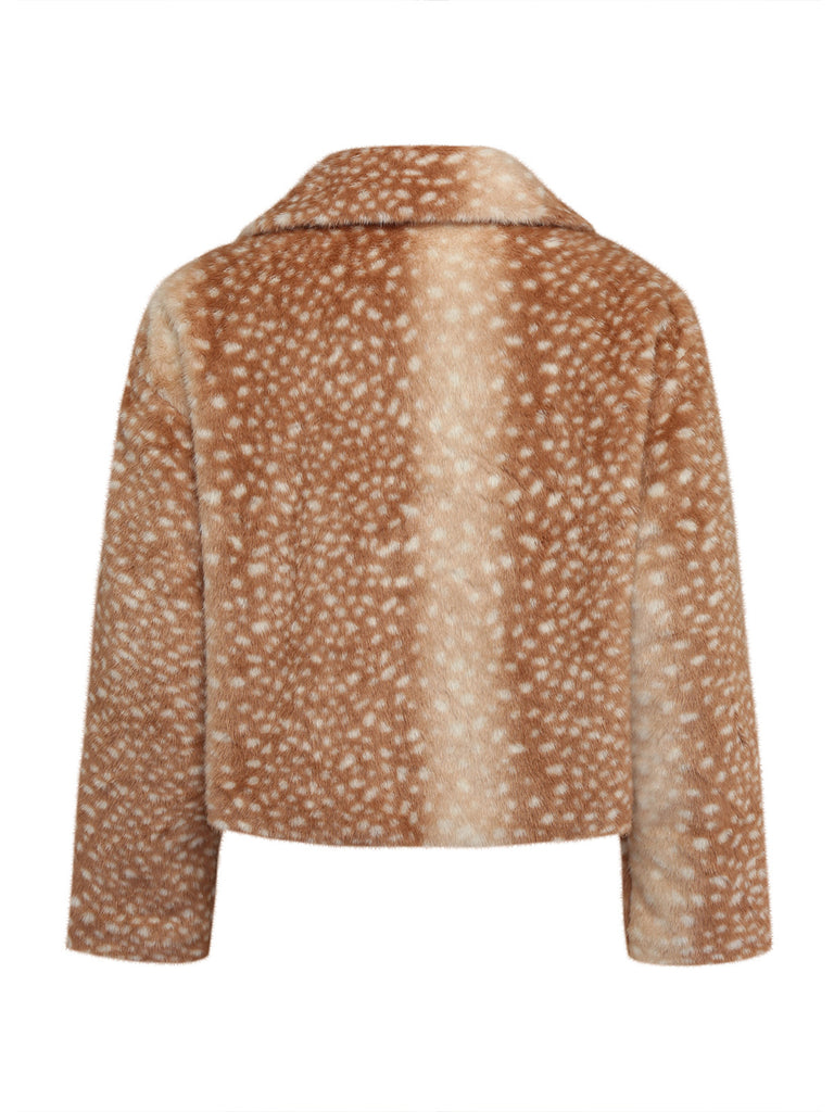 Spotted Faux Fur Bambi Style Jacket 2