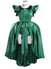 Green 1950s Wednesday Addams Inspired Satin Costume Set