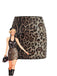 Brown 1980s Leopard Print Sequin Mini Skirt