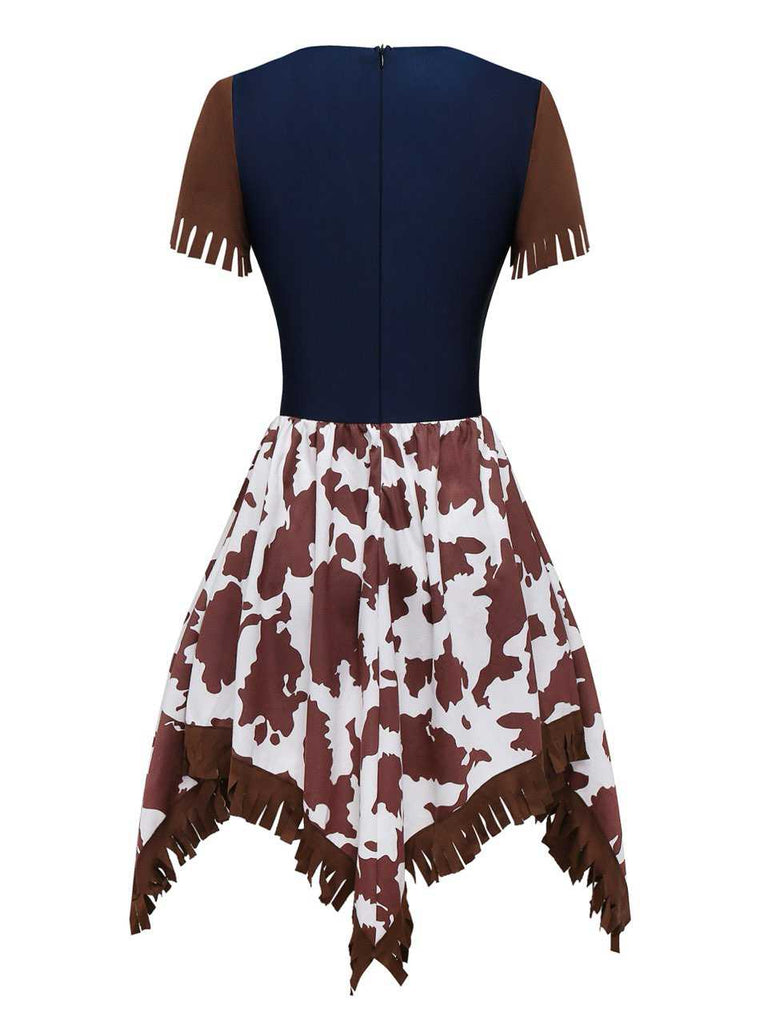 1940s Western Cowgirl Costume Dress With Whip