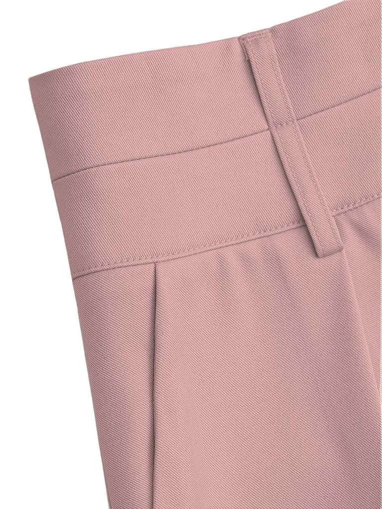 Pink 1950s High Waist Solid Pants