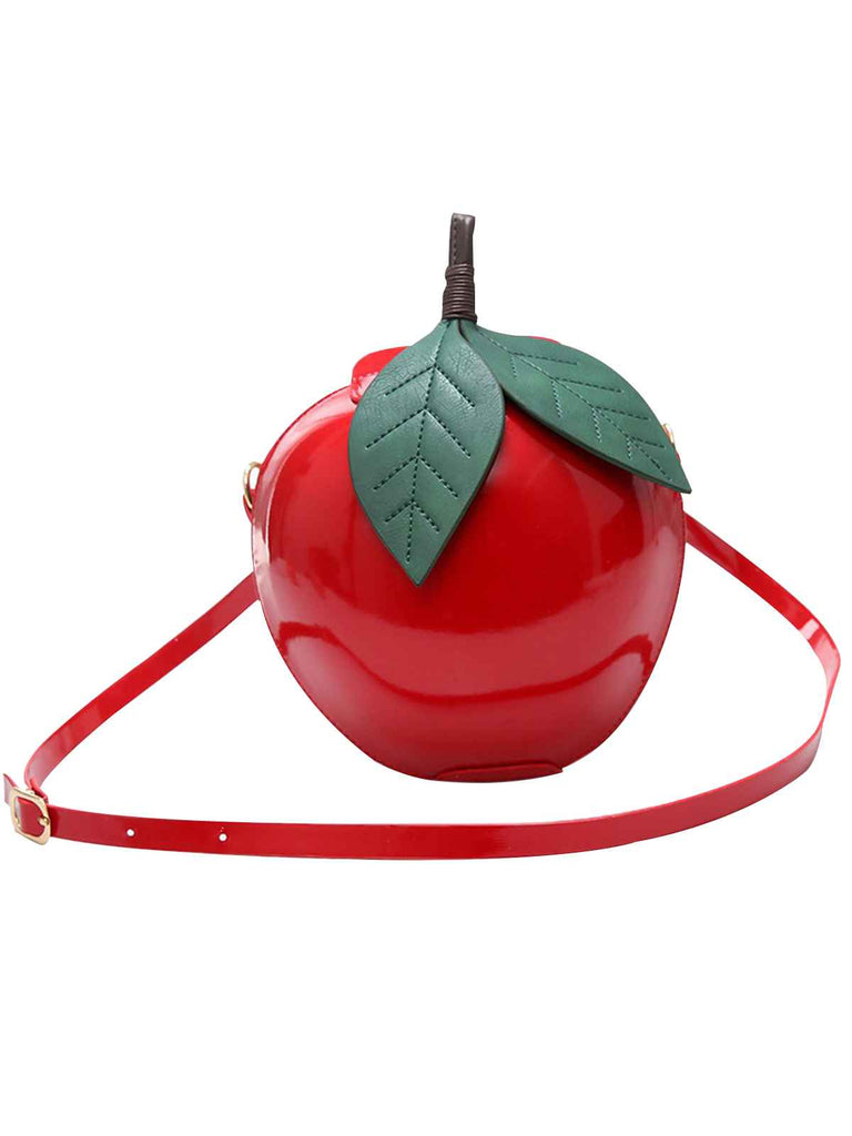 Red Christmas Apple Glossy Crossbody Bag