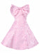 Pink 1950s Floral Lace Strapless Bow Dress