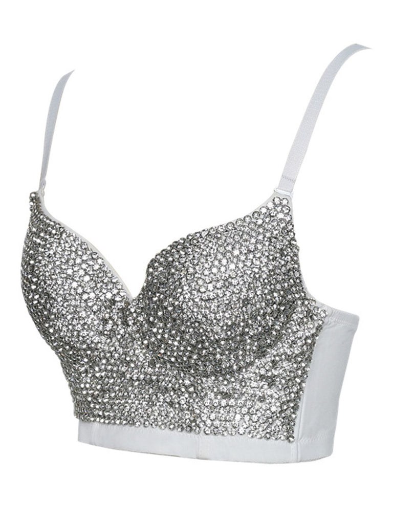 1970s Steampunk Rhinestone Studded Camisole