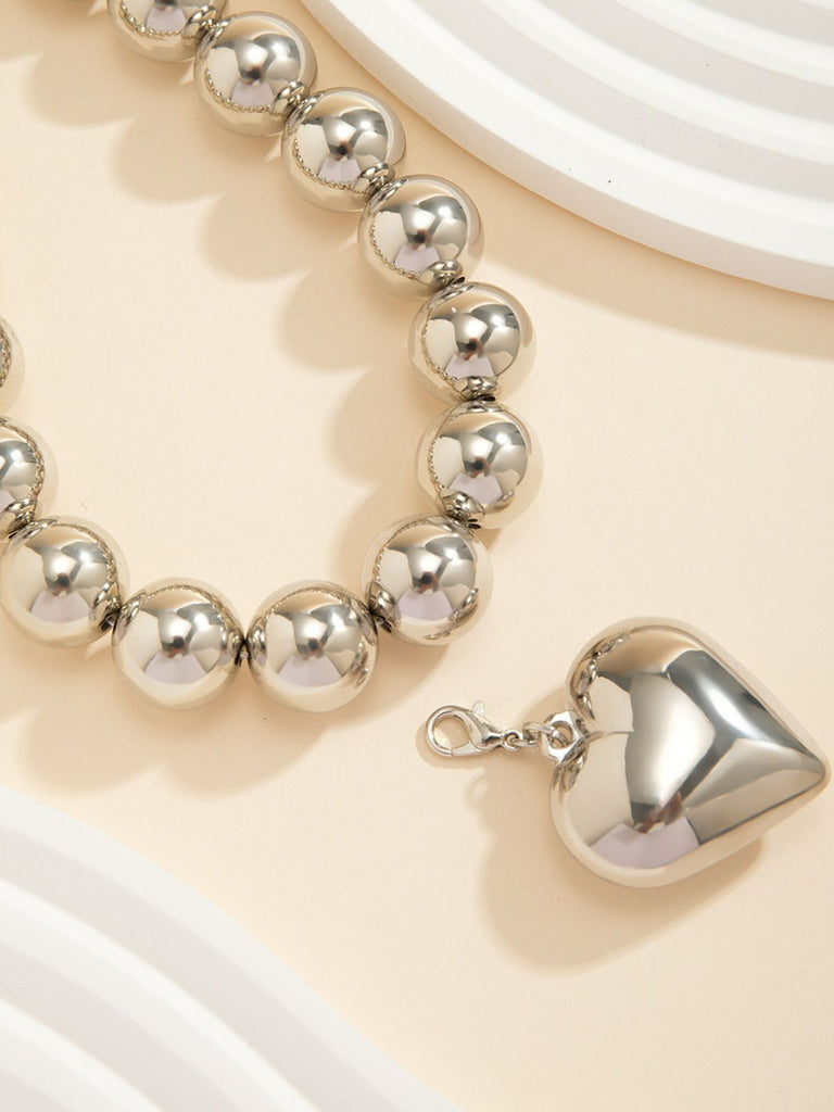 Vintage Pearl Heart Pendant Necklace