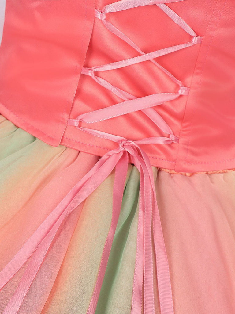 Pink 1970s Wicked Witch Glinda Top & Skirt Set