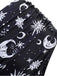 Black 1980s Strap Galaxy Print Gothic Bikini Set