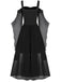 1950s Halloween Witch Transparent Sleeves Strap Dress