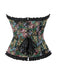 1980s Oil Painting Floral Lace Trim Corset