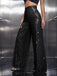 1970s Sequin Loose Flowy Wide-Leg Pants