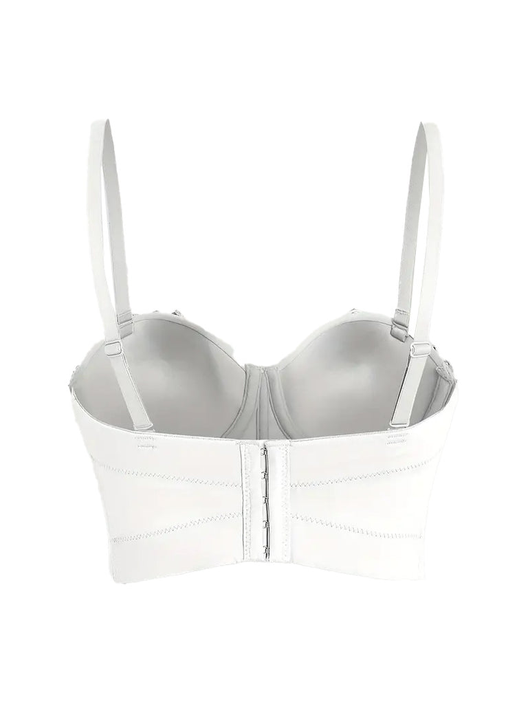 1970s Slip Crystal Cropped Bustier Top