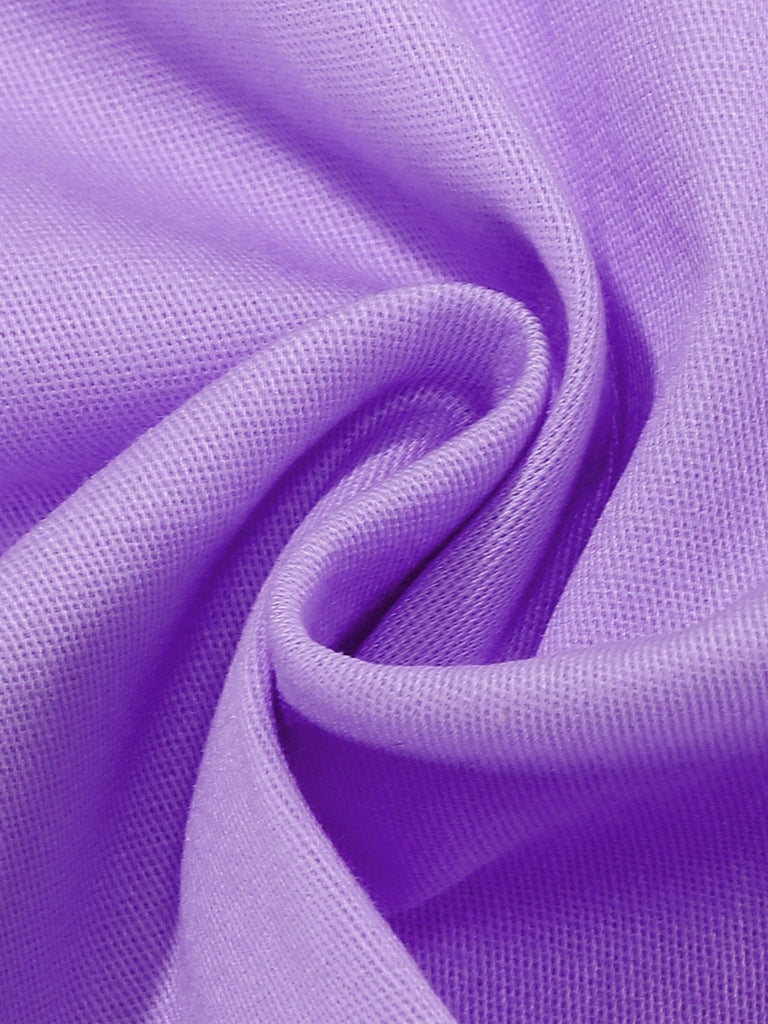 1950s Sailor Collar Bow-Tie Solid Sleeveless Dress