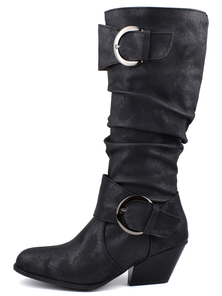 Vintage Buckle Western Style Cowboy Boots