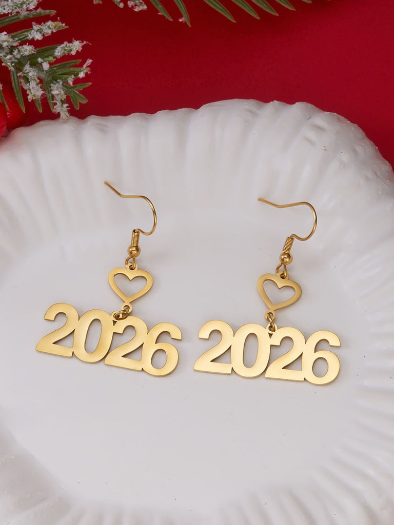 2026 Hollow-Out Alloy Drop Earrings