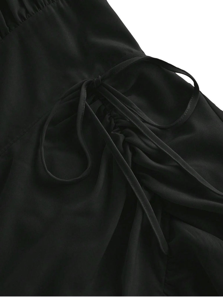 [Pre-Sale] 1950s Suspender Ruched Tiered Ruffle Hem Dress