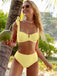 1950s Strap Floral Textured Solid Bikini Set