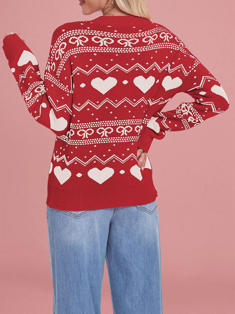 1980s Heart Pattern Valentine's Sweater