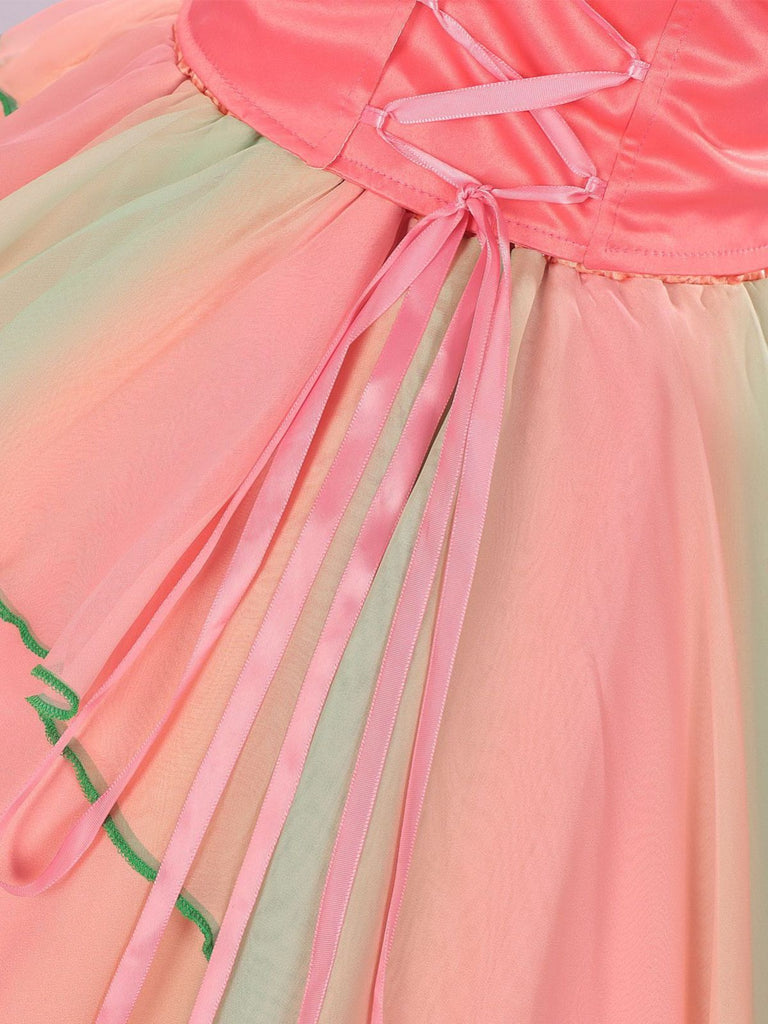 Pink 1970s Wicked Witch Glinda Top & Skirt Set