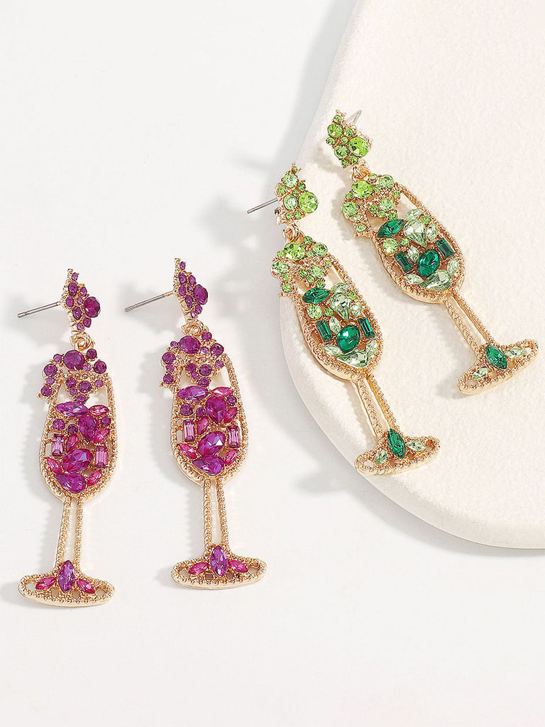 Champagne Glass Pearl Gem Earrings