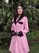 Pink 1930s Velvet Patchwork Button Coat
