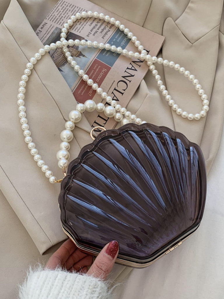 Vintage 3D Seashell Transparent Pearl Chain Bag