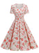 1950s Vintage Floral Swing Dress