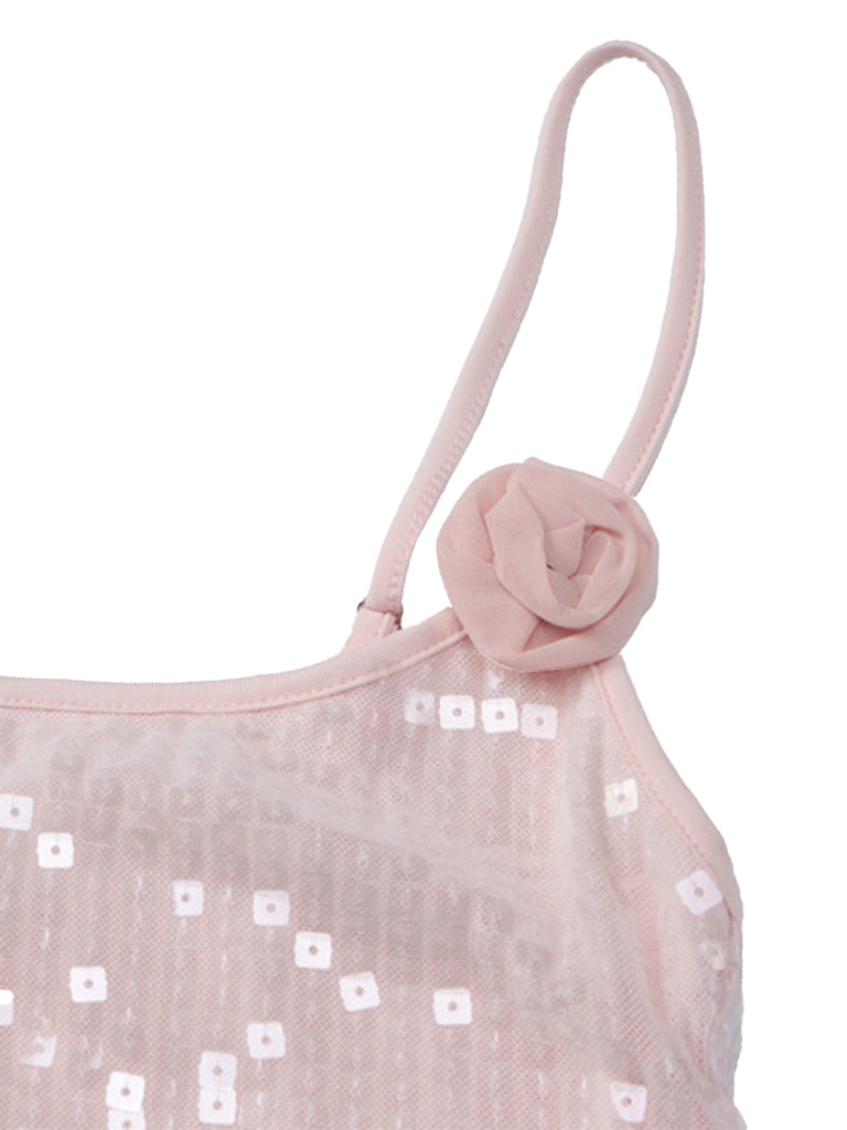 1980s Solid Sequined Patchwork Mini Dress