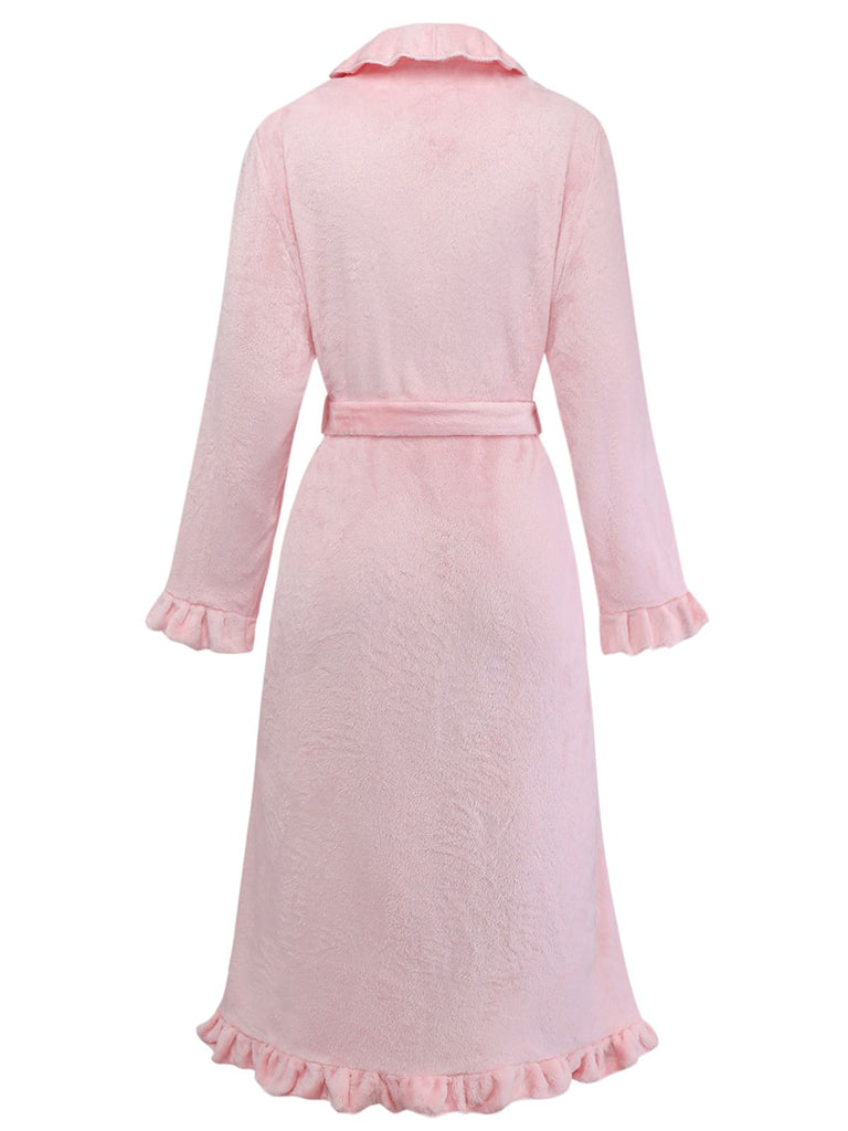 1930s Long Sleeve Flannelette Pajama Robe