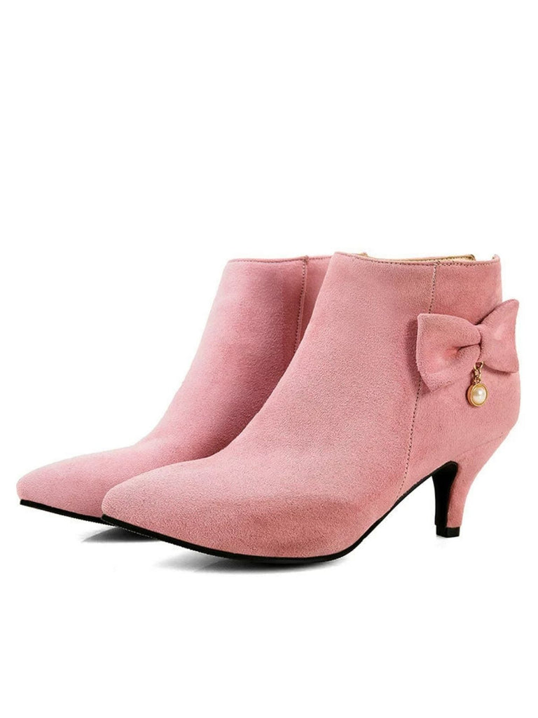 Stiletto Heel Pointed Suede Ankle High Heels