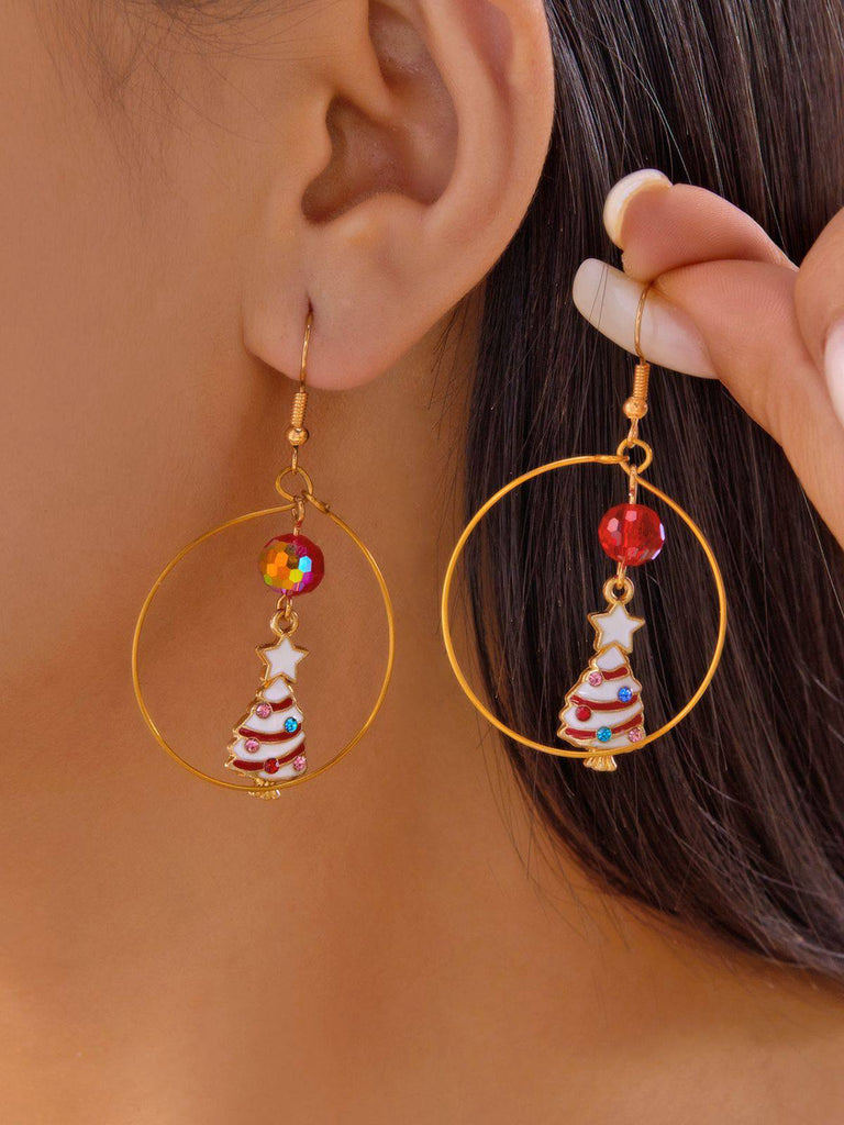 Christmas Tree & Snowman & Candy Cane Earrings