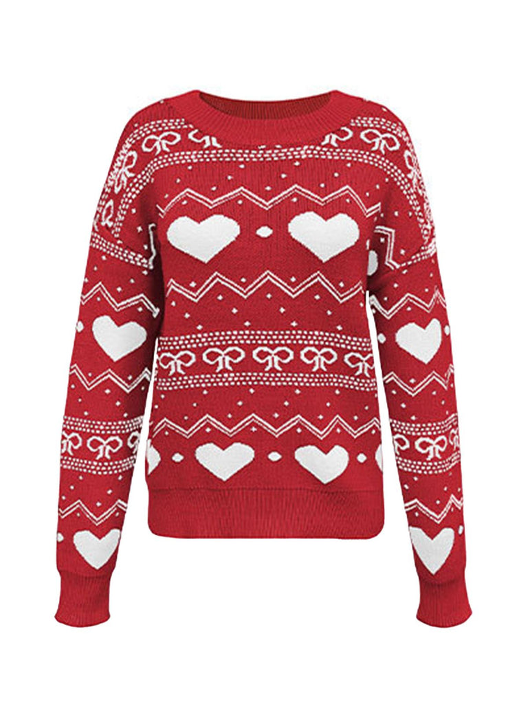 1980s Heart Pattern Valentine's Sweater