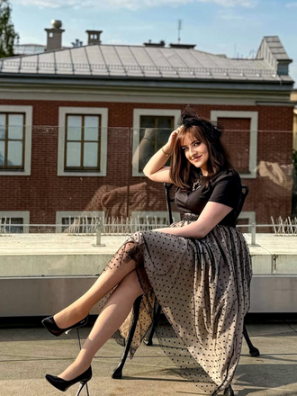 Black 1950s Polka Dot Swing Dress