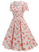 1950s Vintage Floral Swing Dress